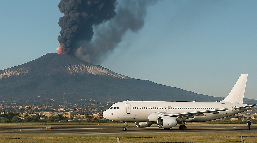 La nueva actividad del volcán Etna en Sicilia obliga a cerrar el aeropuerto de Catania