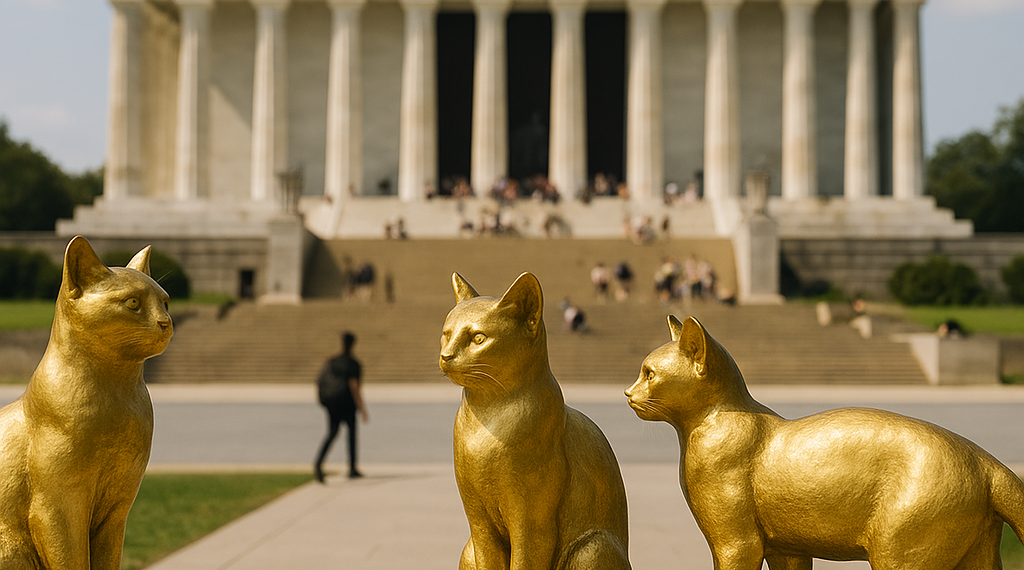 Trump Administration Gold-Plates Bronze Statues Near Lincoln Memorial