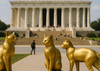 Trump Administration Gold-Plates Bronze Statues Near Lincoln Memorial