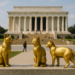 Trump Administration Gold-Plates Bronze Statues Near Lincoln Memorial