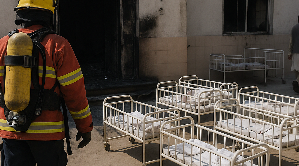 Al menos 15 recién nacidos mueren calcinados en un incendio en un hospital de Pakistán