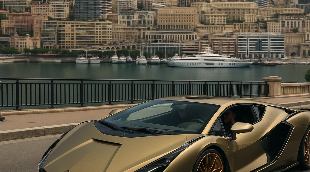 Fernando Alonso saca a pasear su Lamborghini Sián por las calles de Mónaco