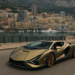 Fernando Alonso saca a pasear su Lamborghini Sián por las calles de Mónaco