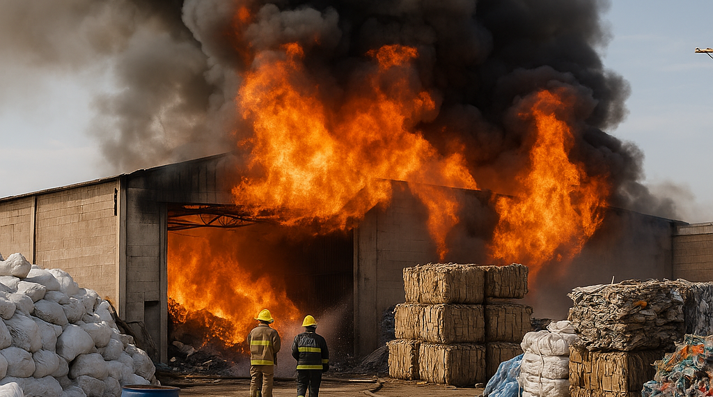Se incendia bodega de residuos industriales en Toluca