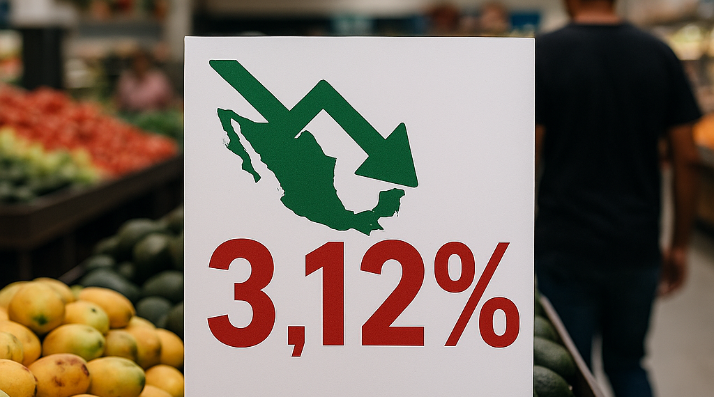 La inflación en México desaceleró a 3.12% en julio, su menor nivel desde 2020