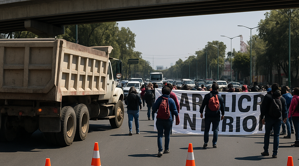 Bloquean Circuito Interior a la altura de Vallejo