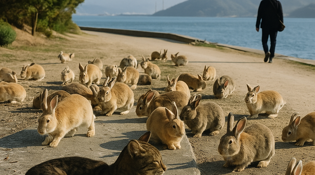 La isla de los conejos de Japón esconde un desequilibrio ecológico que ya involucra a los jabalíes