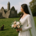 The Bride Carried a Handmade Silk Flower Bouquet for Her Ancestral Castle Wedding in Ireland