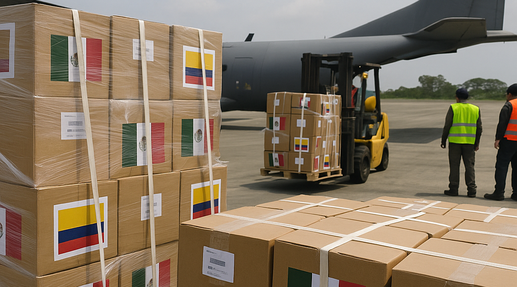 Manda México 19.5 toneladas de despensas a Colombia