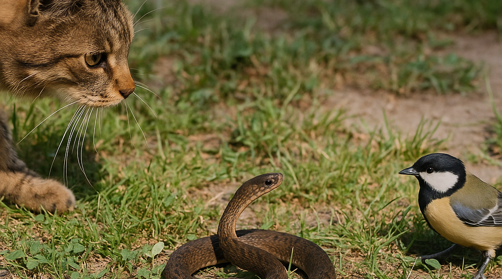 Este pájaro es famoso por atacar a cualquier depredador, pero ante una serpiente venenosa casi se paralizó