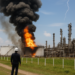 Pemex atiende incendio provocado por tormenta eléctrica en Terminal de Almacenamiento Pajaritos