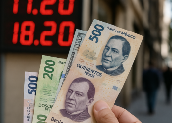 Peso mexicano se aprecia marginalmente frente al dólar y busca la línea de 17 unidades