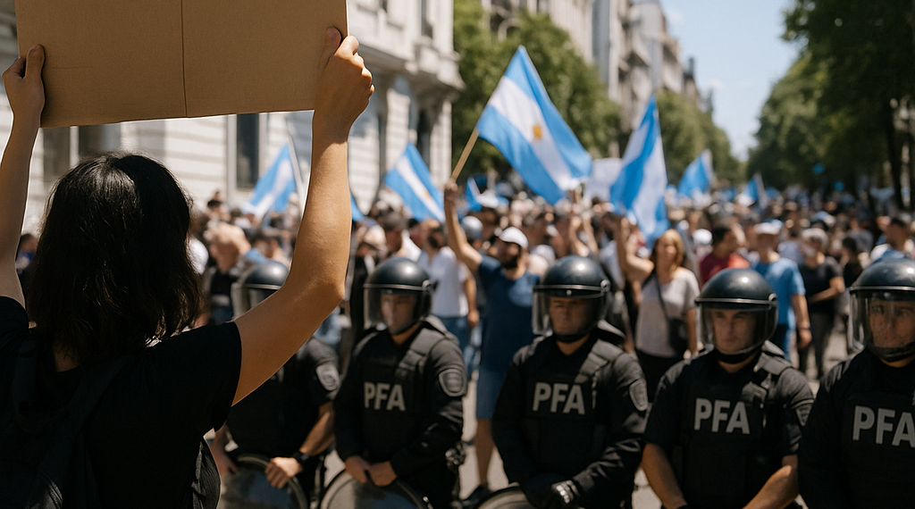 Manifestantes chocan con policía en Argentina por proyecto de ley a favor de propiedad privada