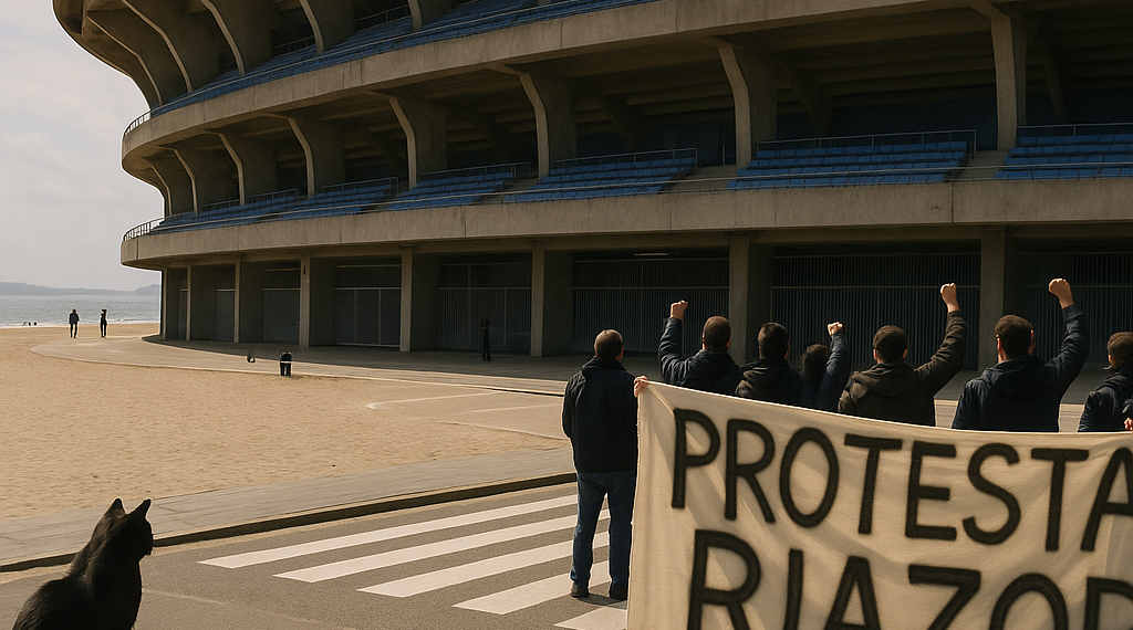 Riazor inaugura la campaña en medio de protestas