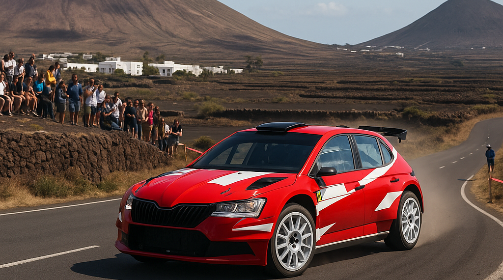 Ruiloba entra en erupción: gana su primer rally con Lancia en Lanzarote… ¡por una sola décima!