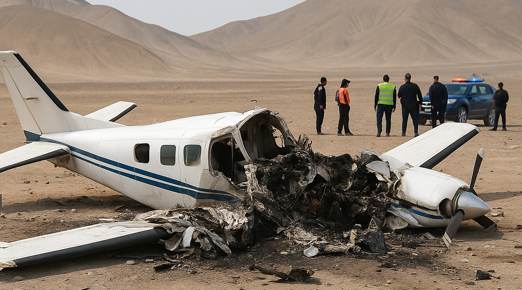 Trece muertos al caer avioneta con turistas cerca de Líneas de Nasca en el sur de Perú