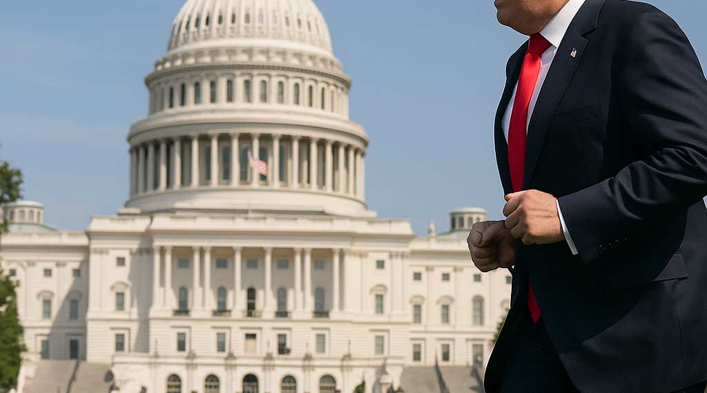 Trump acapara focos de la insólita carrera de autos en las calles de Washington