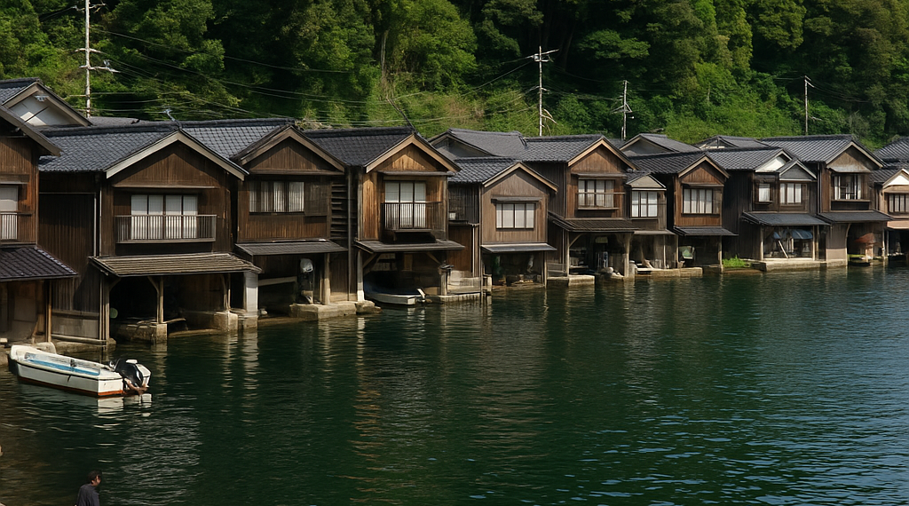Un pueblo de Japón cuenta con más de 200 casas de madera sobre el agua