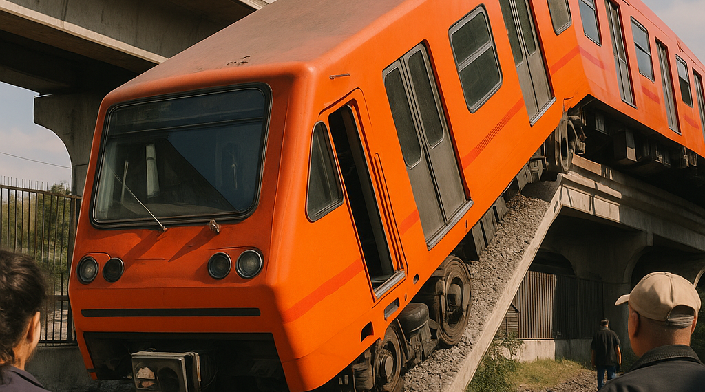 Se descarrila vagón de Metro en taller de prueba en Ticomán