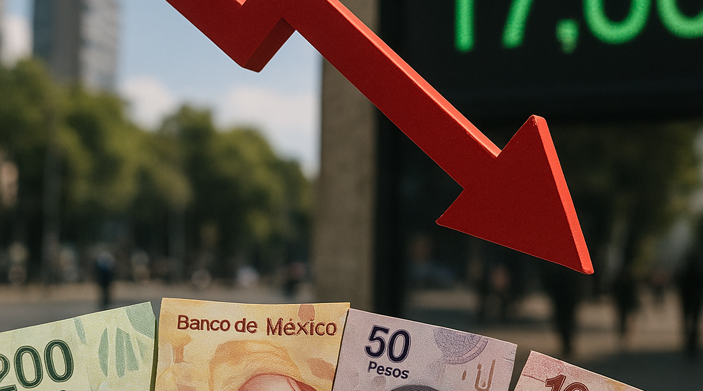 Peso abajo de 17 unidades por dólar