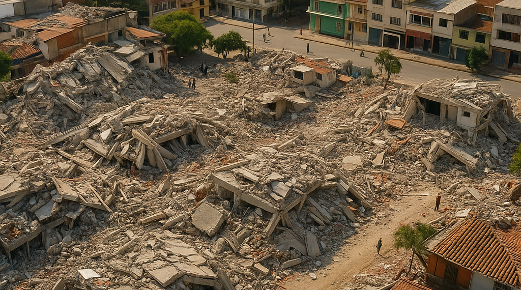 Imágenes aéreas de Cali muestran la destrucción del devastador terremoto que azotó Colombia