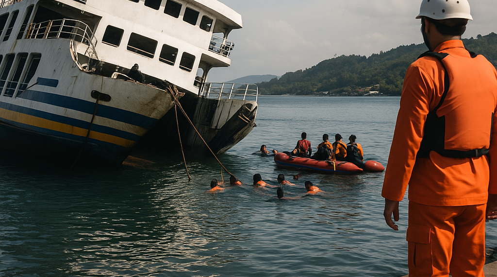 Un incidente en un ferry con 243 pasajeros en Indonesia deja al menos un muerto y 102 personas rescatadas