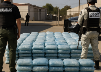 Personal de aduanas y elementos de la GN aseguraron 1,357 kilos de metanfetamina en Aduana de Tijuana