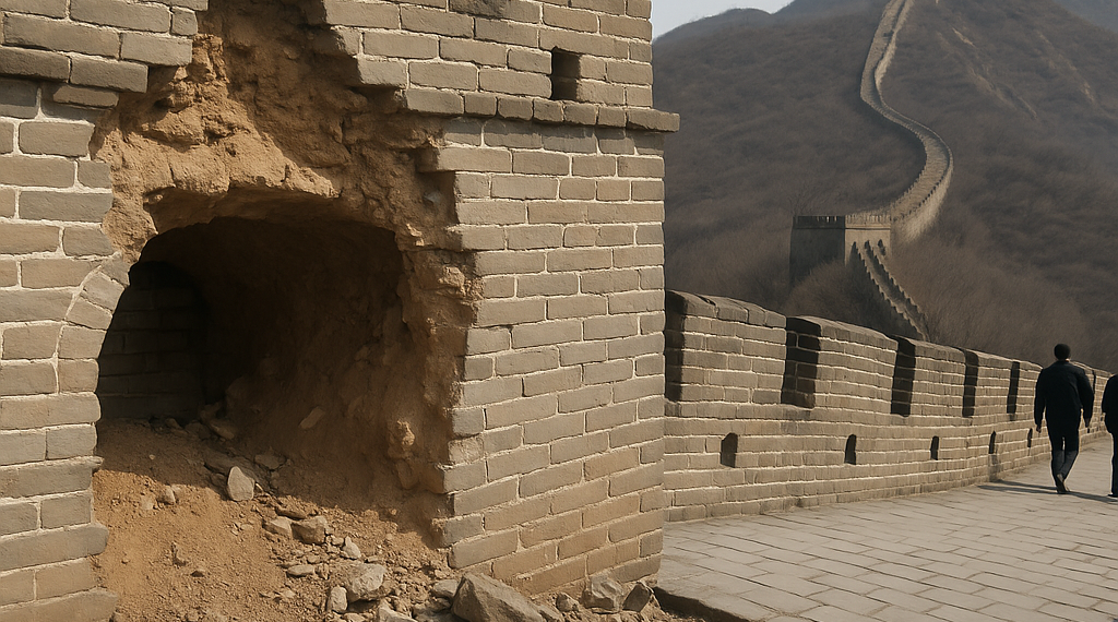 Denuncian la destrucción de un tramo de la Gran Muralla china por una mina ilegal de carbón