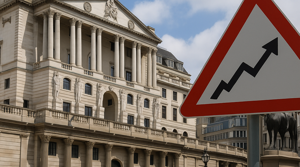 El Banco de Inglaterra mantiene en 3.75% las tasas de interés, pero alerta sobre la inflación