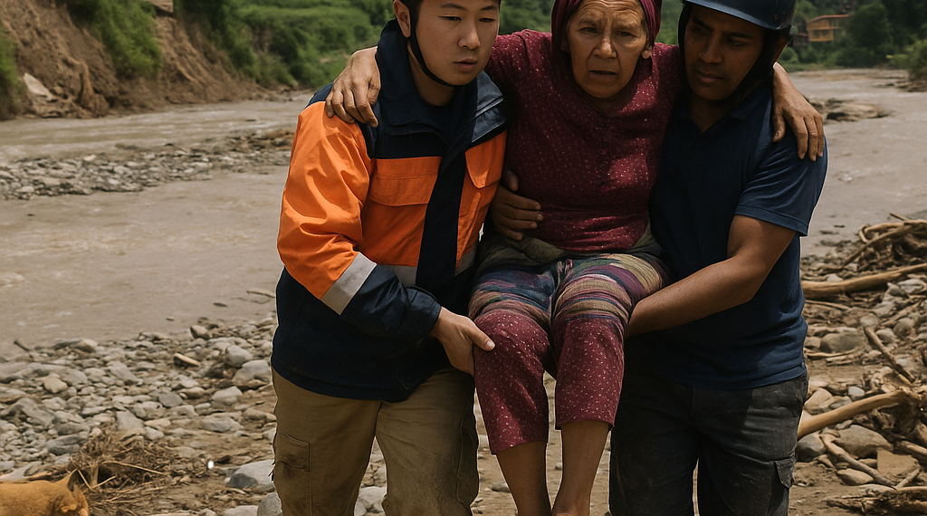 Un chino y una mujer de 64 años, rescatados vivos en Nepal en el undécimo día tras riada