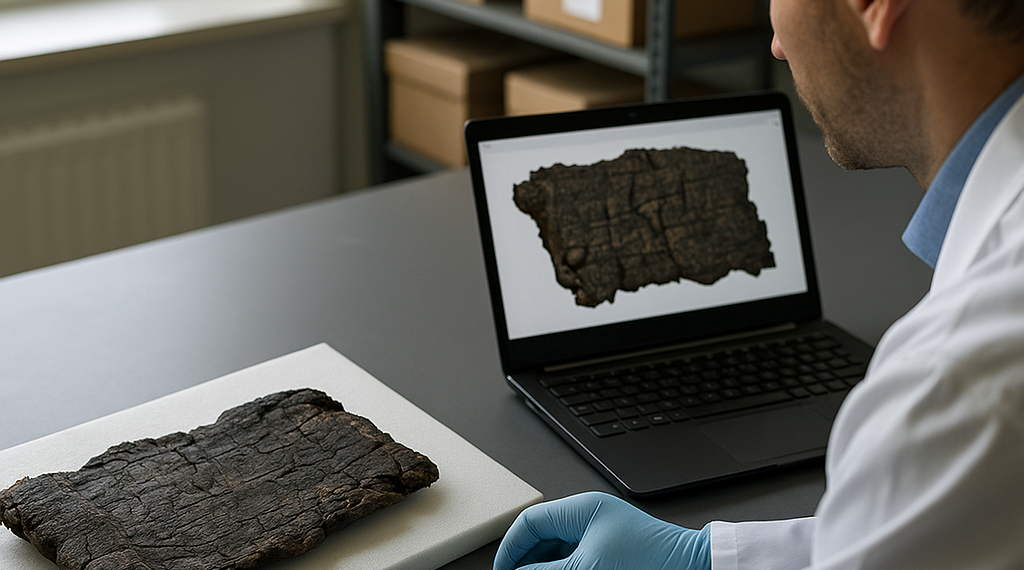 Con inteligencia artificial y rayos X, científicos logran leer pergaminos carbonizados de casi 2000 años