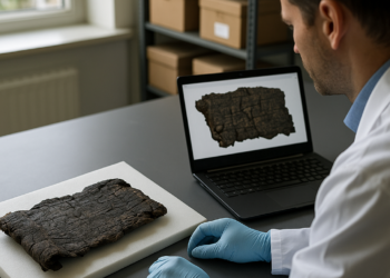 Con inteligencia artificial y rayos X, científicos logran leer pergaminos carbonizados de casi 2000 años