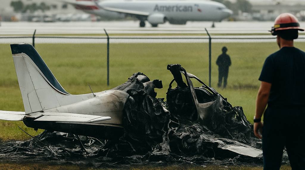 Cinco muertos en accidente de avión de carga que se salió de pista en Miami