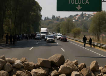 Bloquean carretera México-Toluca por disputa territorial