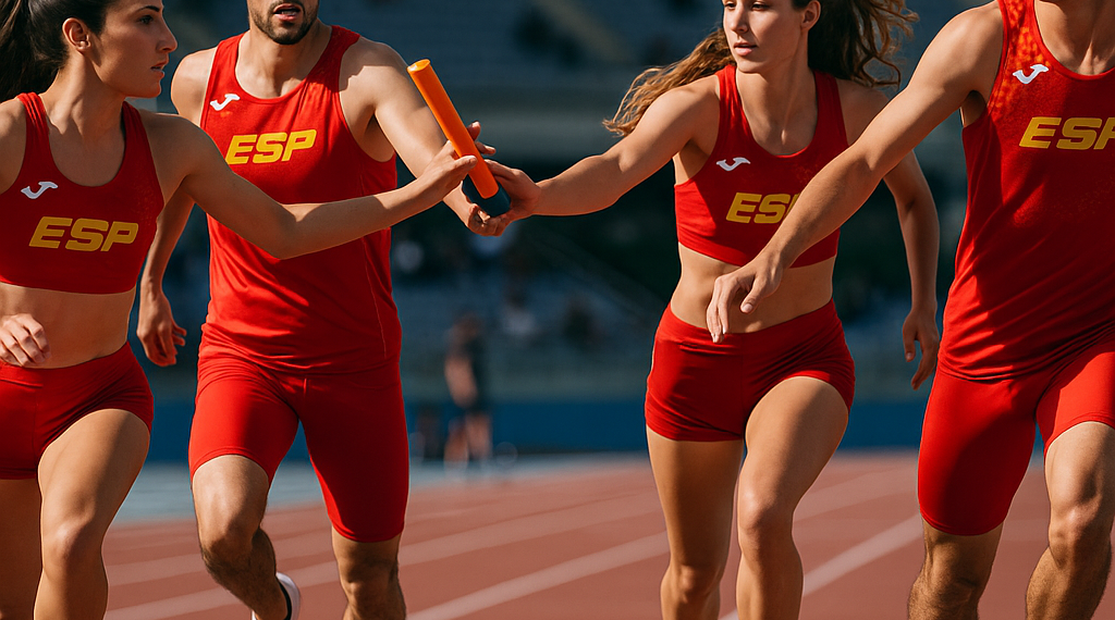 Cuatro españoles y el relevo mixto de 4x100 en el Ultimate Championship