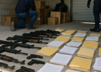 Hallan en bodega de Farías armas y documentos clasificados