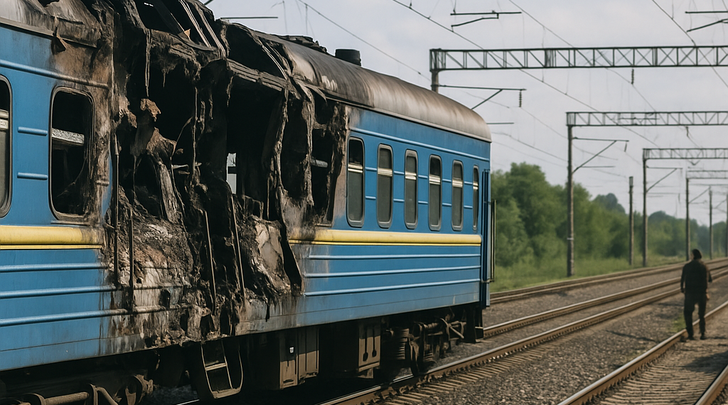 Un dron ruso impacta en un tren ucraniano a dos kilómetros de la frontera de Polonia