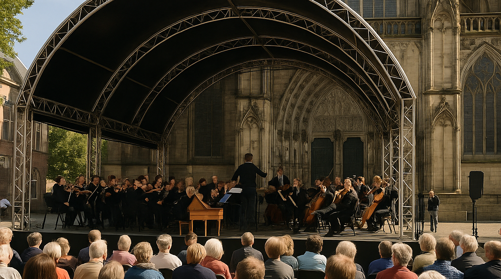 El grupo Vox Luminis durante la interpretación de la tercera de las ‘Funeral Sentences’ de Thomas Tomkins en el TivoliVredenburg de Utrecht el domingo por la tarde.