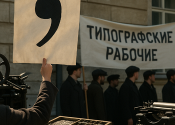 Literary Hub » 121 years ago, Russian printers went on strike over commas.
