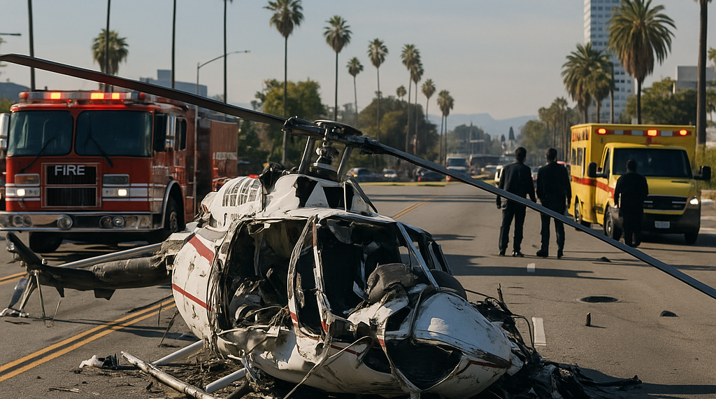 Cae helicóptero en Los Ángeles; mueren 3 personas