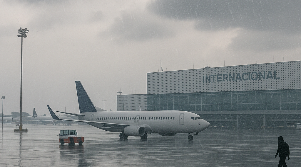 Fuertes lluvias afectan despegues y aterrizajes en AICM; Volaris y Aeroméxico alertan a sus usuarios