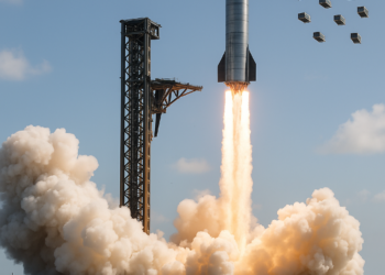 Despliega megacohete Starship satélites en órbita terrestre