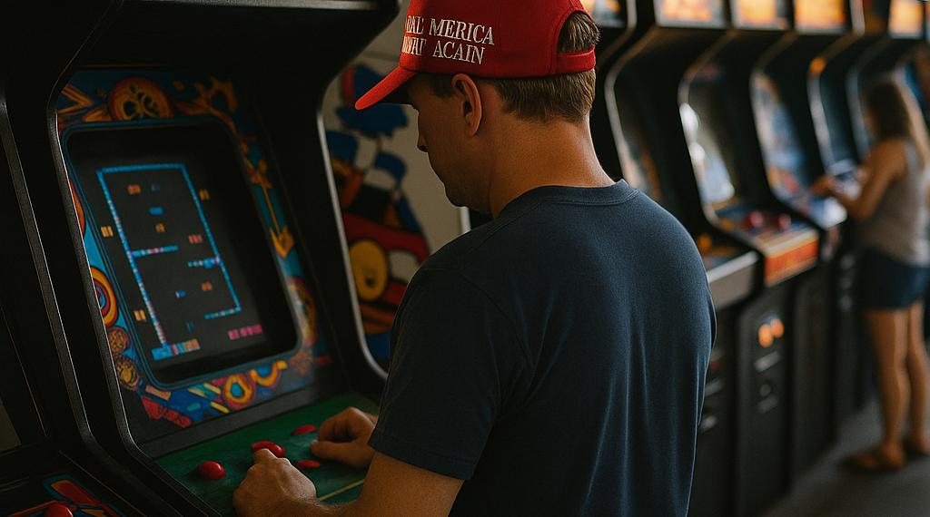 Arcade.gov now directs users to the White House's online game site where familiar games are given a distinctly MAGA refurbishment. (Screenshot / WhiteHouse)