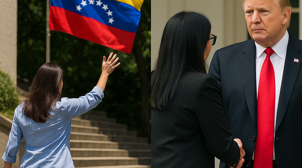 Machado se asoma de nuevo a Venezuela mientras Delcy se cita con Trump en Nueva York