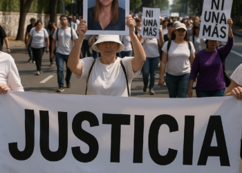 Protestan en desfile en Cuernavaca por asesinato de española