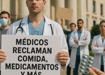 Protestan médicos por alimentos, medicinas, gusanos...