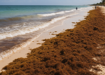 Quintana Roo rompe récord de recale de sargazo por segundo año consecutivo