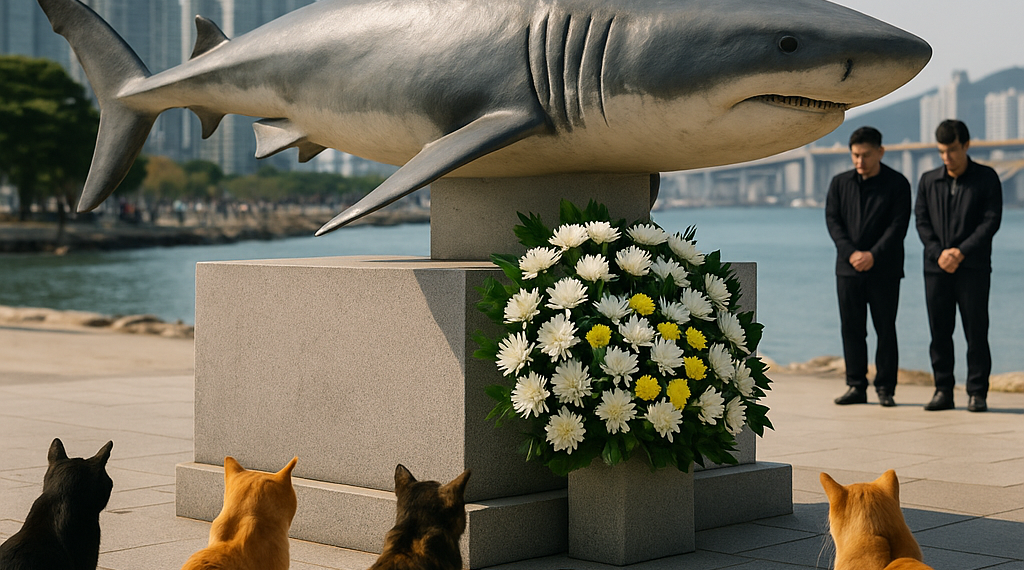 Un tiburón de 3,5 metros, atrapado en Busan y nombrado "embajador honorario"
