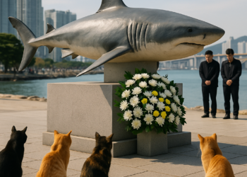 Un tiburón de 3,5 metros, atrapado en Busan y nombrado "embajador honorario"
