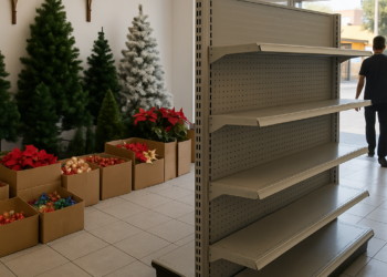Comercios del centro de Puebla evitan sacar mercancía de Halloween y Navidad de forma anticipada